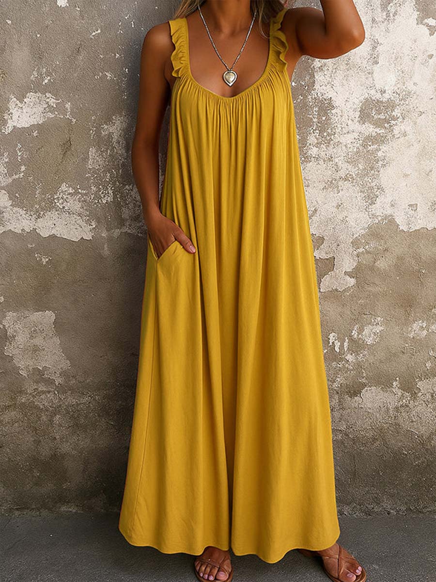 Nadjaa - Leichtes Luftiges Maxikleid