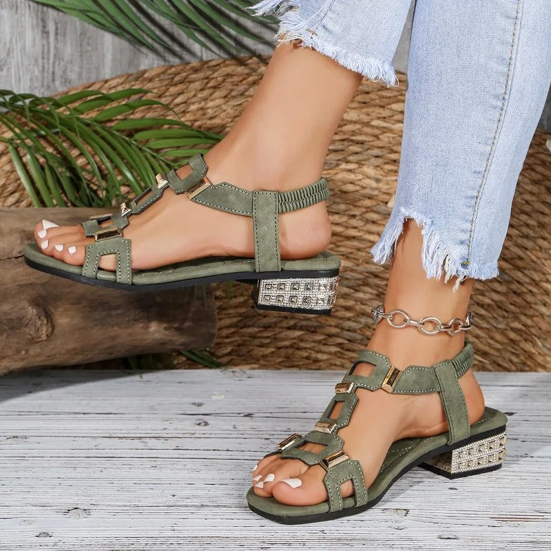 Tashaa - Slingback Ballerinas Mit Sandalenelement Und Schmucksteinen