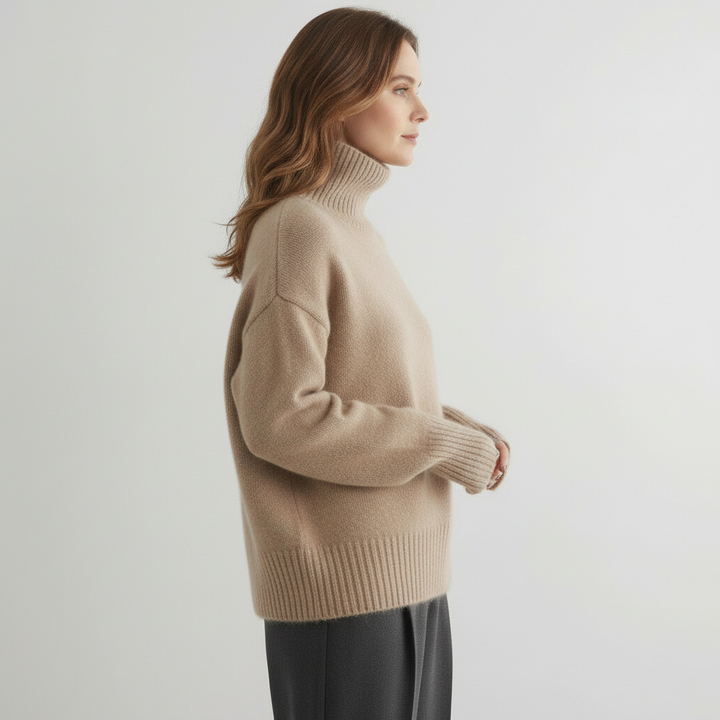 Marchao - Warmer Rollkragen Pullover Mit Hohem Kragen