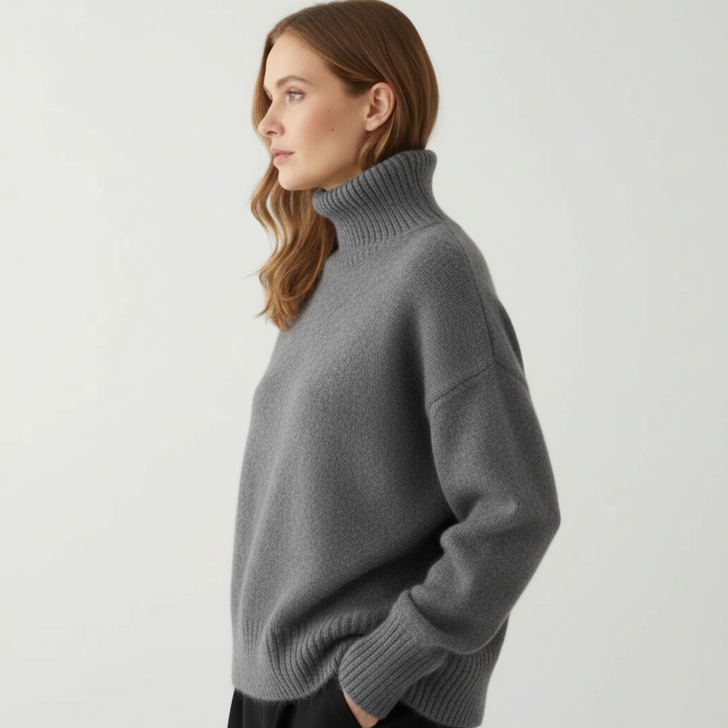 Marchao - Warmer Rollkragen Pullover Mit Hohem Kragen