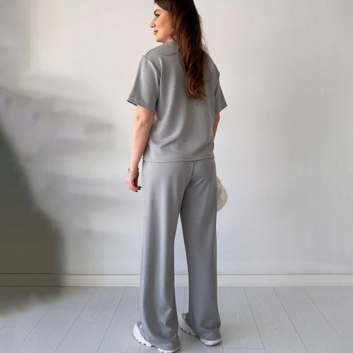 Jimena – Lässiges Oberteil Mit Rundhalsausschnitt Und Hose Mit Kordelzug