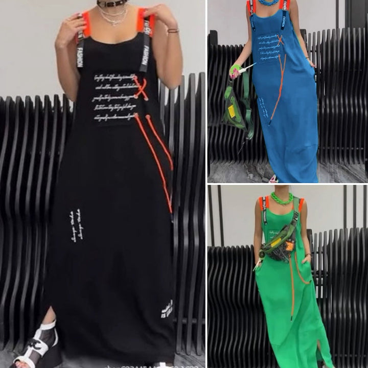 Wafia – Lässiges Armelloses Kleid Mit Drucken