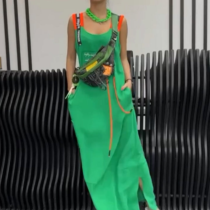 Wafia – Lässiges Armelloses Kleid Mit Drucken