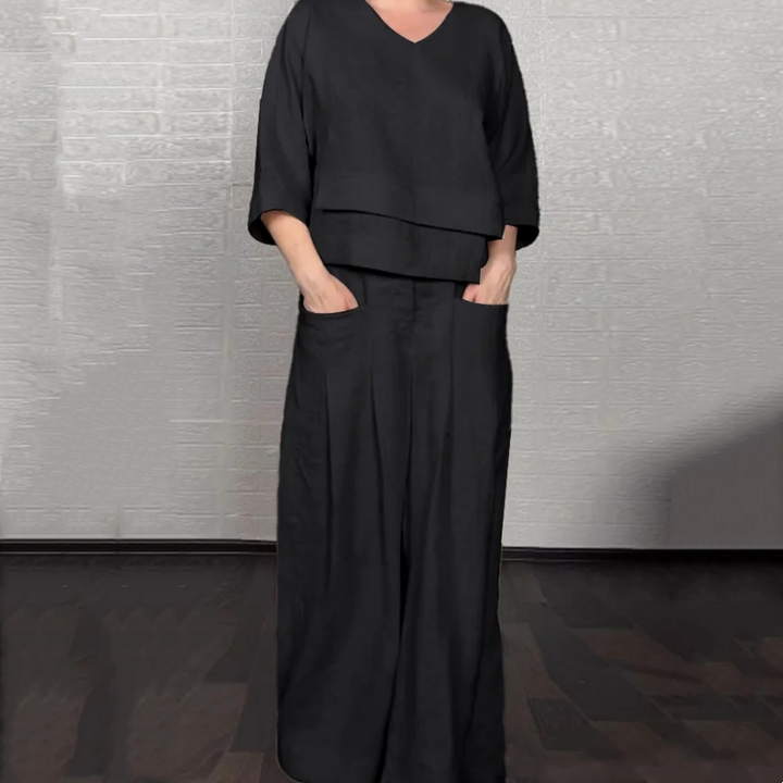 Ginevra – Bequemer Zweiteiler Aus Baumwolle Und Leinen