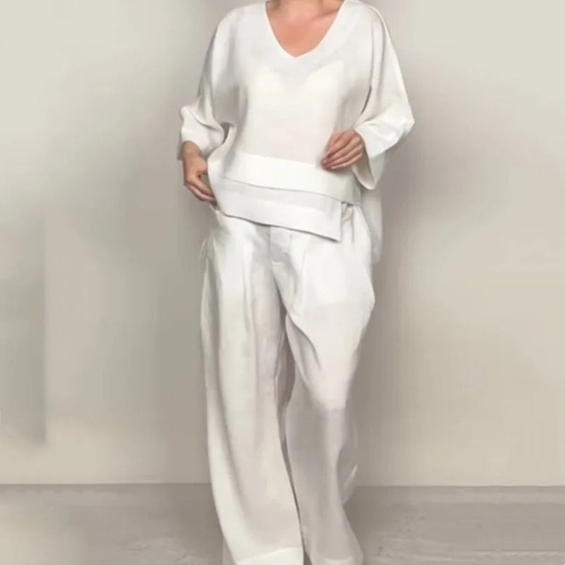 Louna - Eleganter Zweiteiliger Anzug Aus Baumwolle Und Leinen