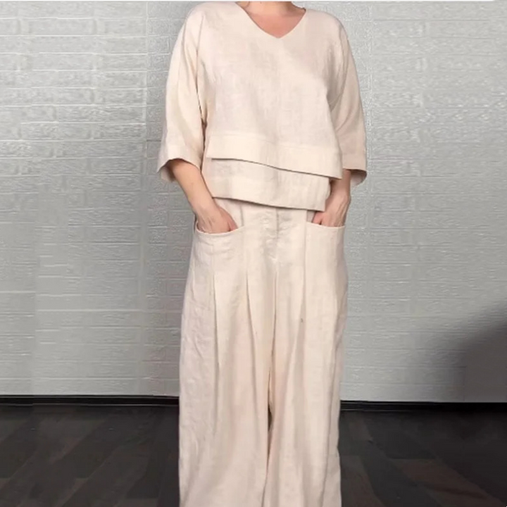 Ginevra – Bequemer Zweiteiler Aus Baumwolle Und Leinen