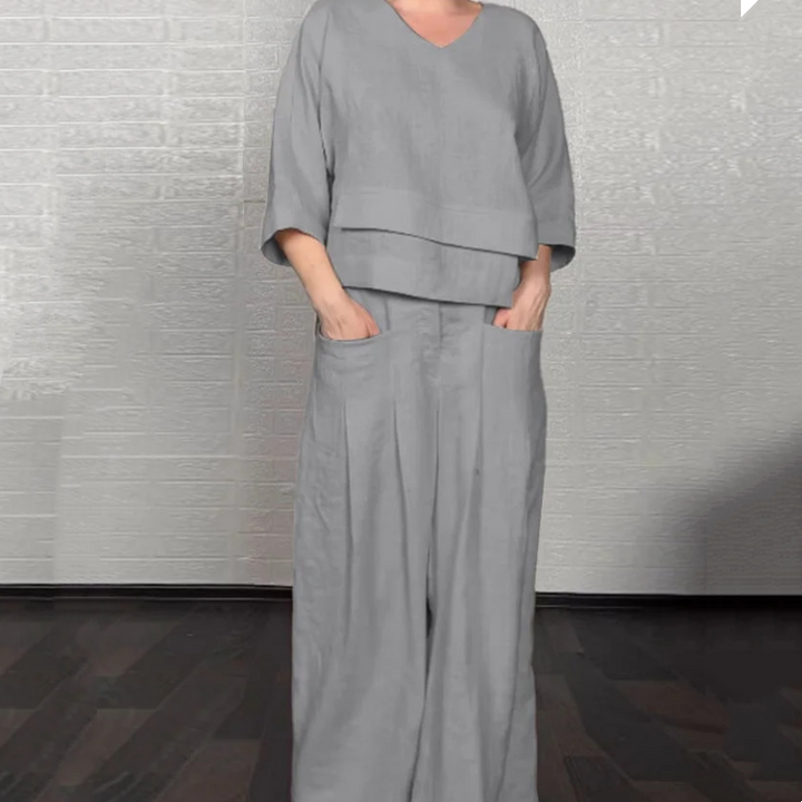 Ginevra – Bequemer Zweiteiler Aus Baumwolle Und Leinen