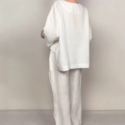 Louna - Eleganter Zweiteiliger Anzug Aus Baumwolle Und Leinen