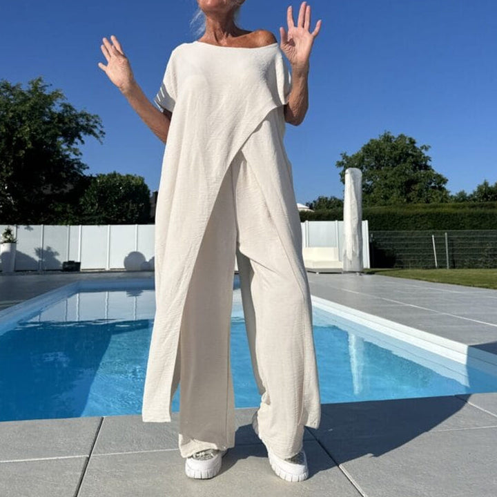 Shelagh – Schulterfreies Oberteil Und Hose Im Satz