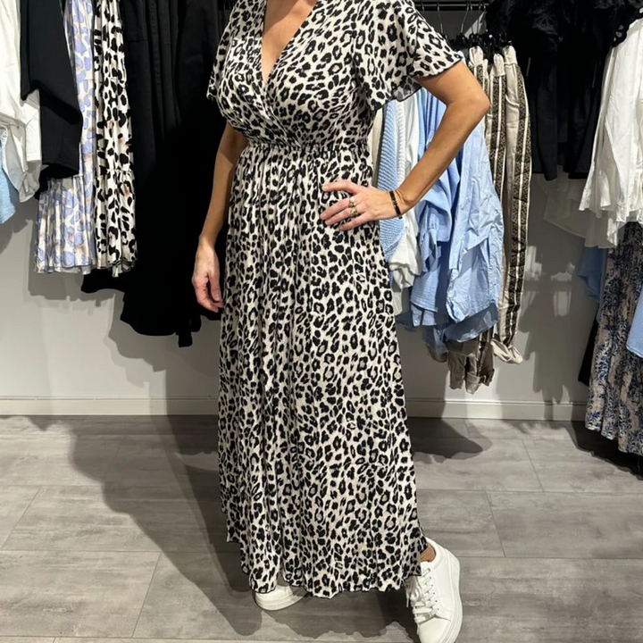 Sirina – Maxi Kleid Mit Leoparden Muster