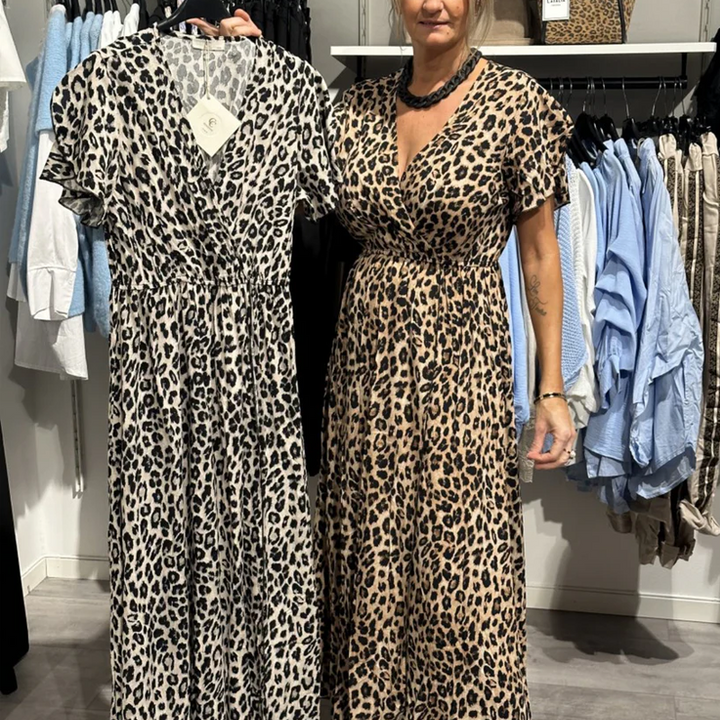 Sirina – Maxi Kleid Mit Leoparden Muster