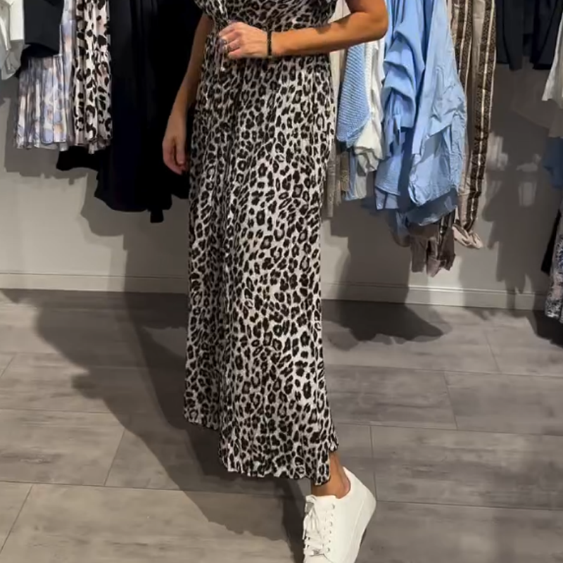 Sirina – Maxi Kleid Mit Leoparden Muster