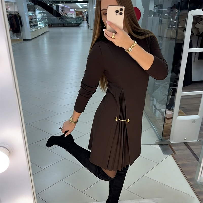Noctura – Langärmliges Plisseekleid
