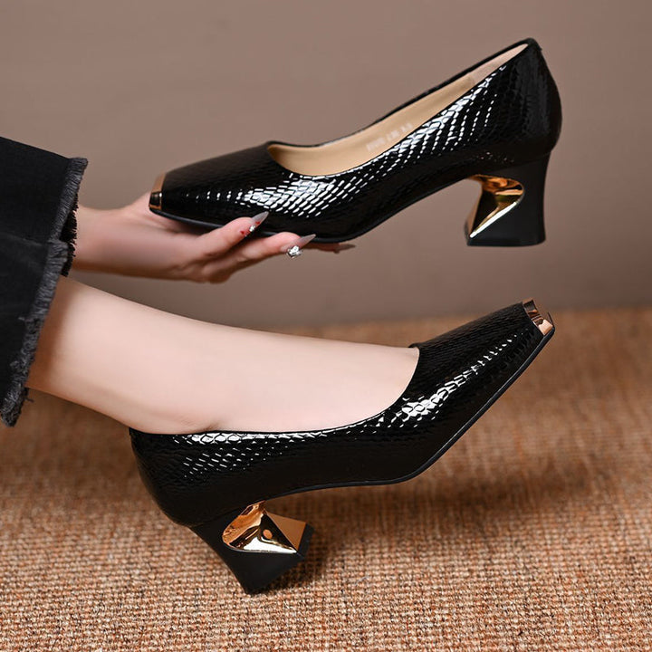 Jeong - Pumps Mit Quadratischem Absatz Und Schlangenmuster