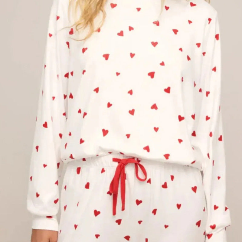 Rugile - Bequemes Pyjama Set Mit Herzmuster
