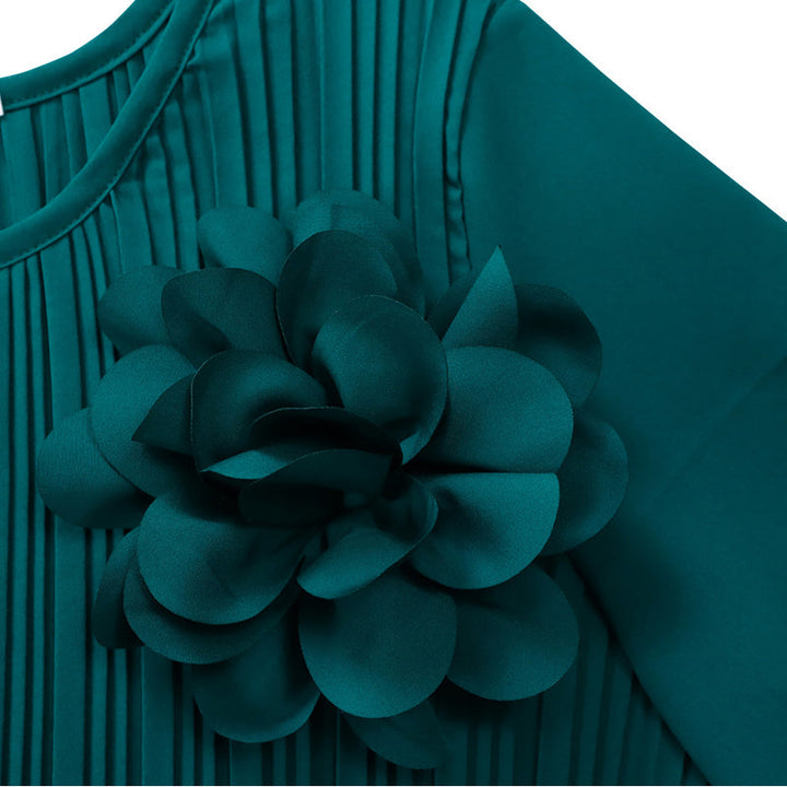 Ingeborga – Plissee Midikleid Mit 3/4-Ärmeln Und Gürtel