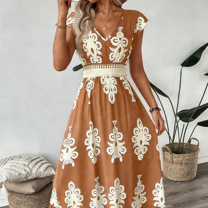 Ranika – Ärmelloses Maxi Kleid Mit V-Ausschnitt