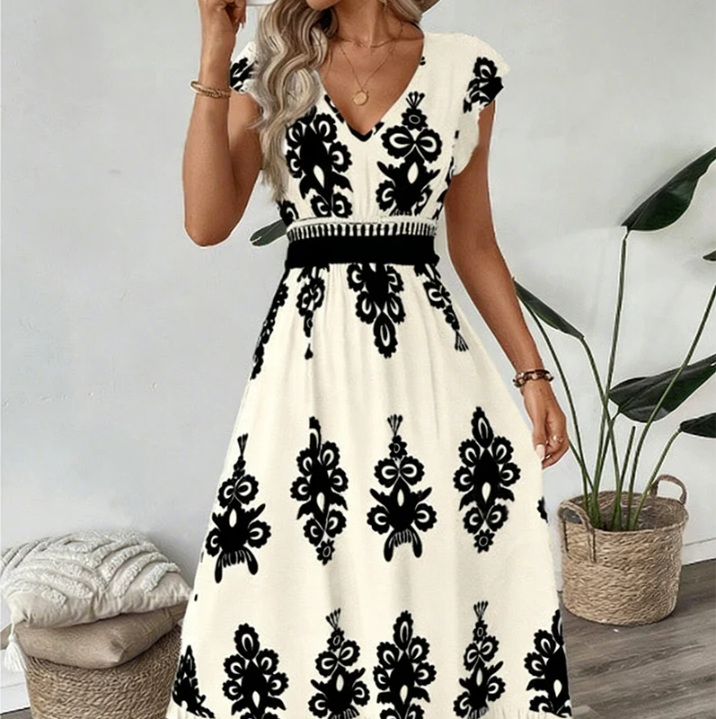 Ranika – Ärmelloses Maxi Kleid Mit V-Ausschnitt