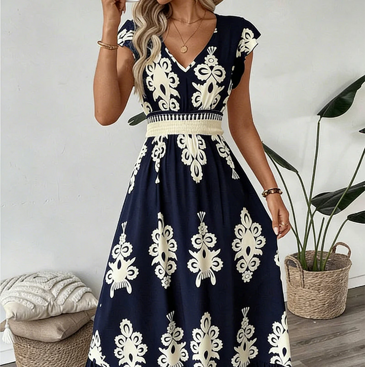 Ranika – Ärmelloses Maxi Kleid Mit V-Ausschnitt
