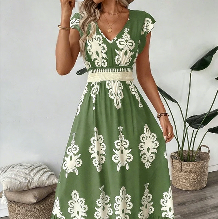 Ranika – Ärmelloses Maxi Kleid Mit V-Ausschnitt