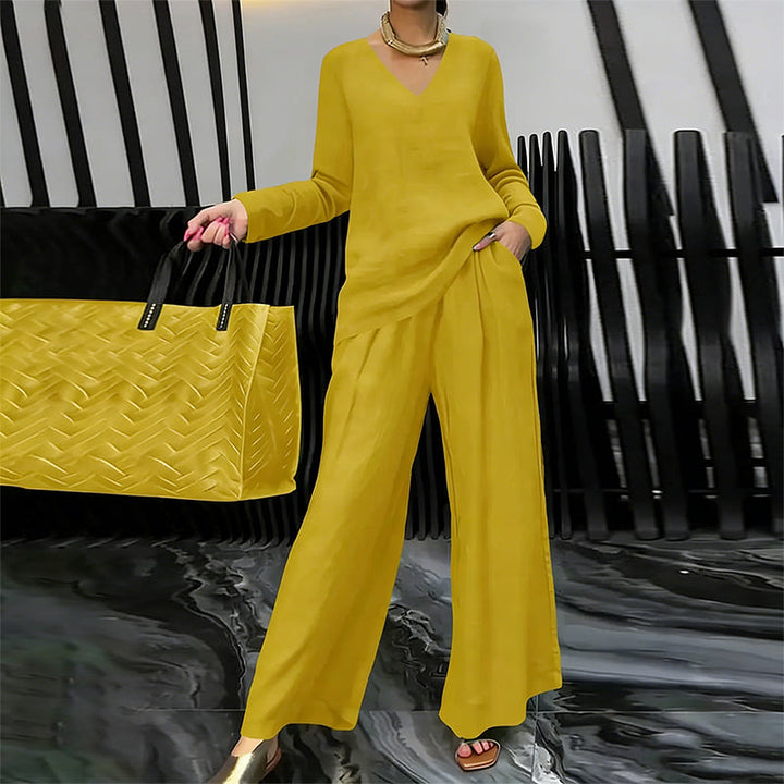 Maheen – Strick-Lounge Set Mit Ausgestelltem Hosenbein