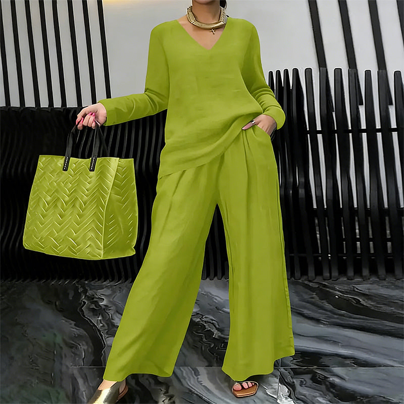 Maheen – Strick-Lounge Set Mit Ausgestelltem Hosenbein