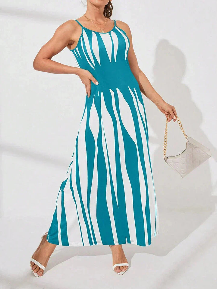 Nelesha – Bedrucktes Maxikleid Mit Spaghettiträgern