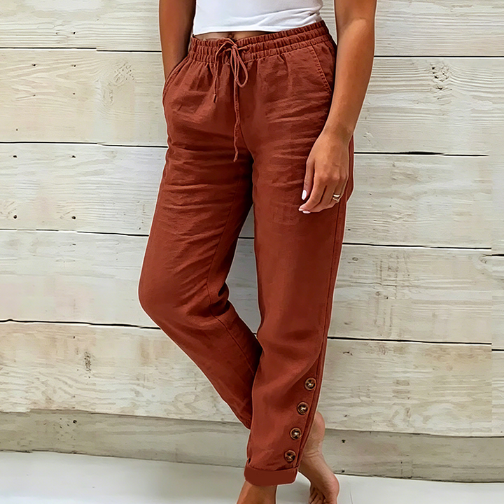 Skylie - Stylische Hose Mit Kordelzug Und Knopf