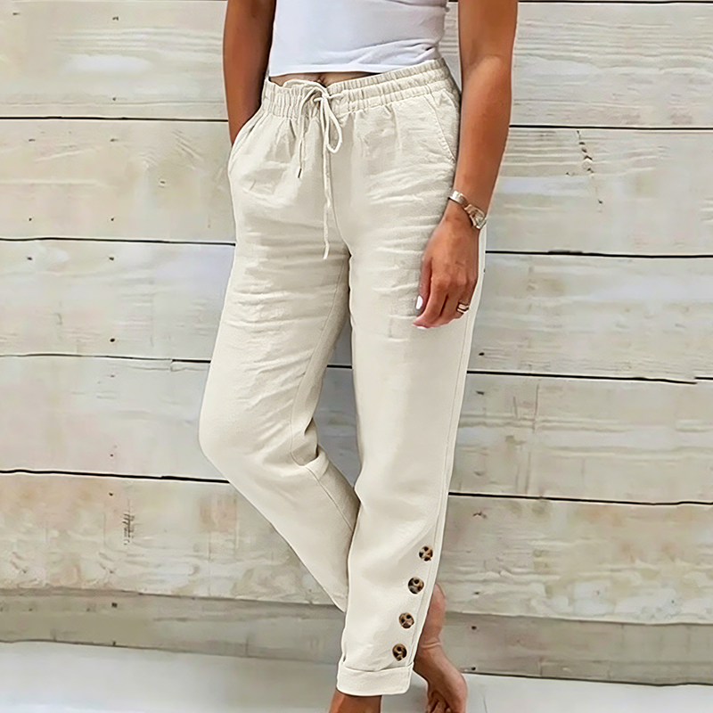 Skylie - Stylische Hose Mit Kordelzug Und Knopf