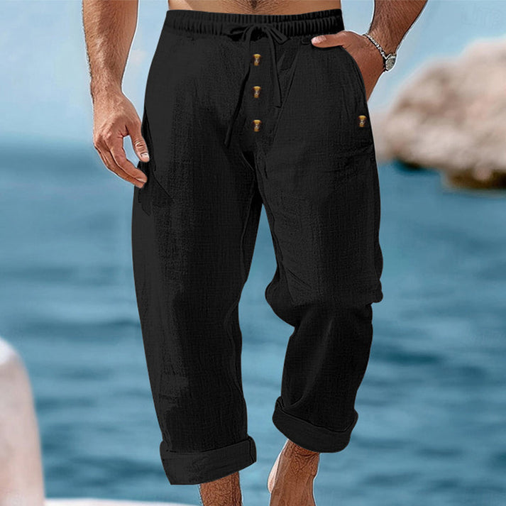 Devillier – Lässige Leinenhose mit Kordelzug