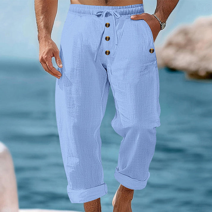 Devillier – Lässige Leinenhose mit Kordelzug