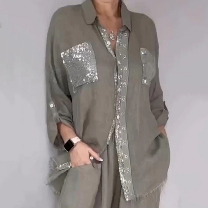 Lizy – Set Aus Pailletten Bluse Und Hose