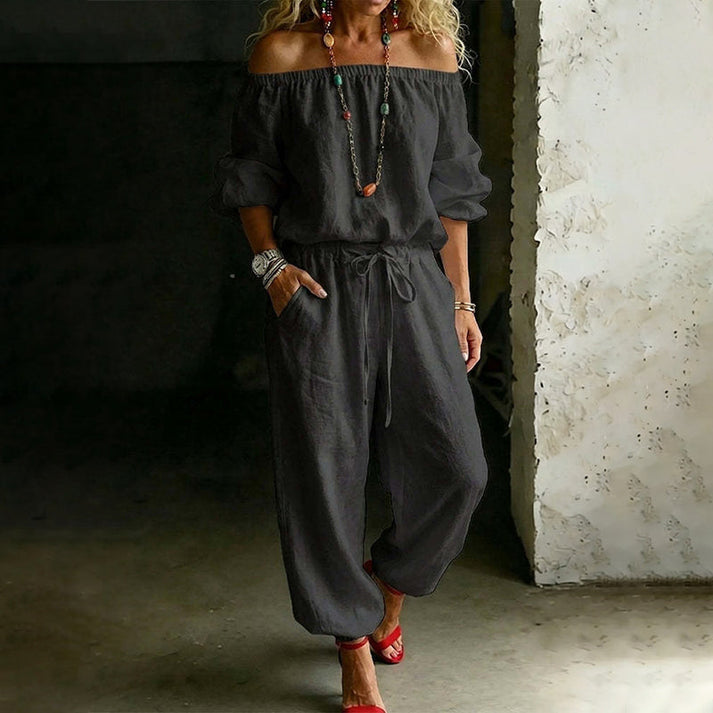 Gunay - Stylischer Jumpsuit Mit Schulterfreiem Ausschnitt