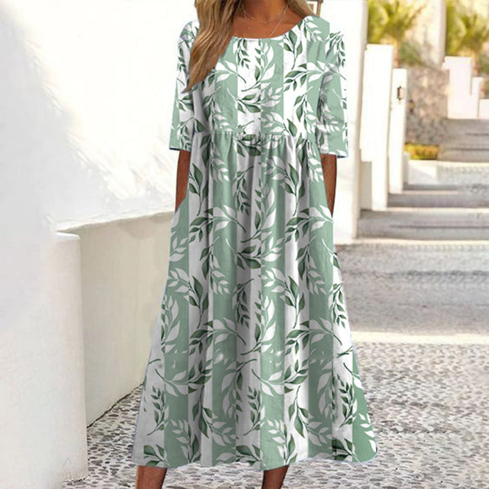 Saadia - Kurzärmeliges Kleid Mit Aufdruck und Tasche