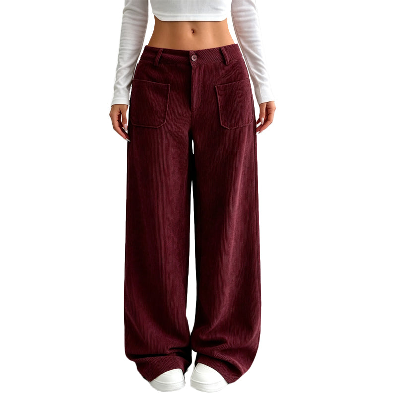 Jina – Hose Mit Weitem Bein Und Vordertaschen