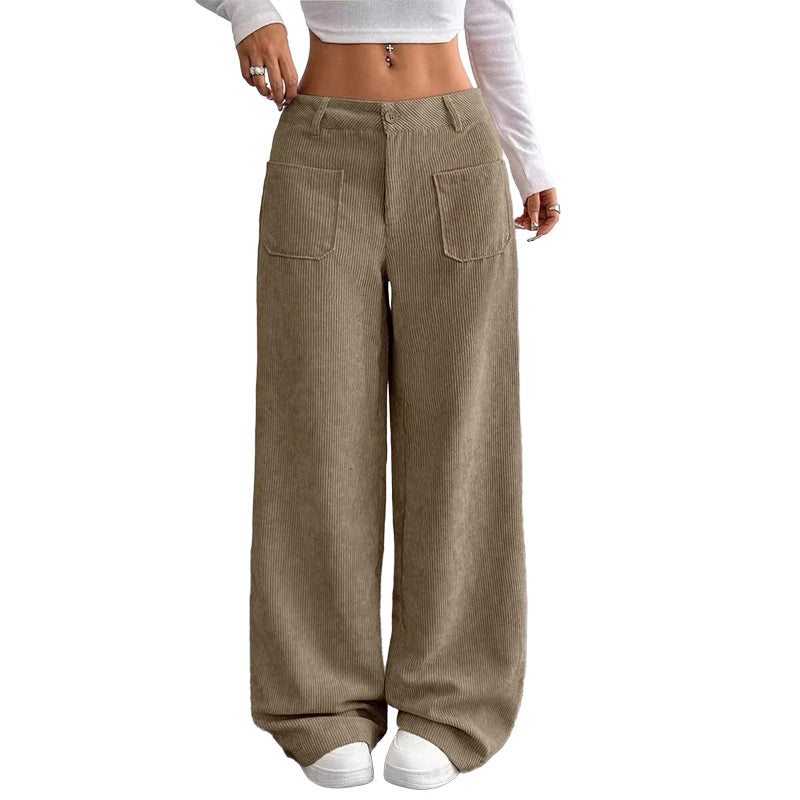 Jina – Hose Mit Weitem Bein Und Vordertaschen
