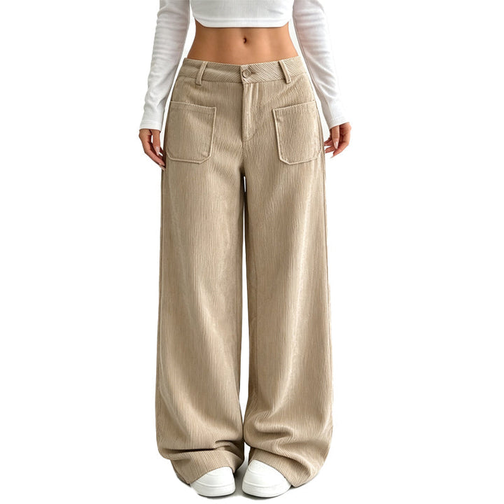 Jina – Hose Mit Weitem Bein Und Vordertaschen