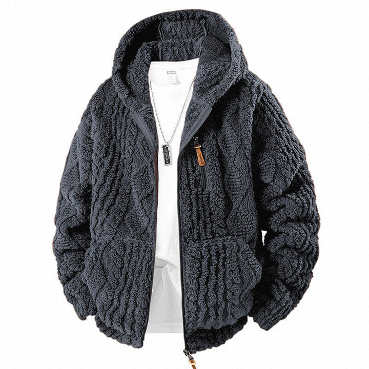 Quinten – Fleecejacke Mit Kapuze Und Reißverschluss Vorne