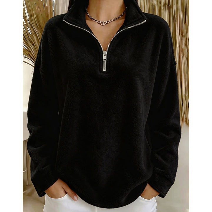 Akino – Fleece Pullover mit Halbem Reißverschluss Und Kragen