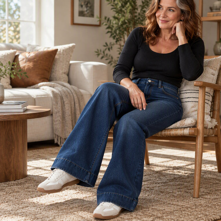 Naryna – Jeans mit Weitem Bein und Hoher Taille