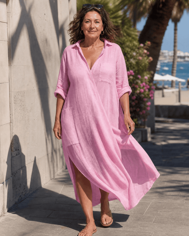 Tamanda - Stylisches Midikleid Mit Kragen