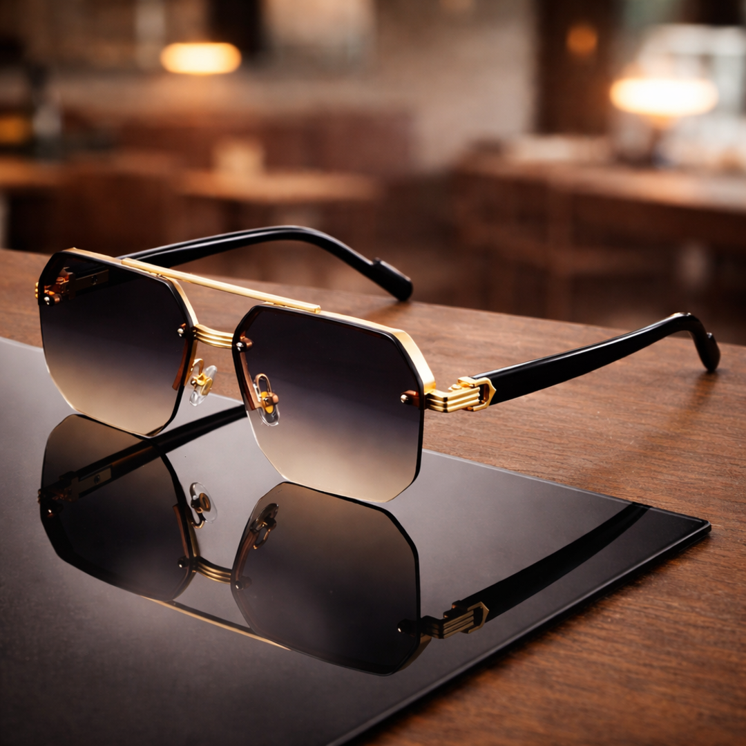 NoirEdge – Klassische Halbrahmen-Sonnenbrille