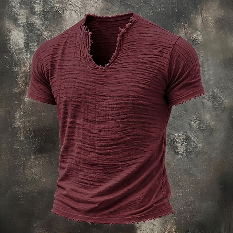Pavel - Vintage T-shirt Mit V-ausschnitt