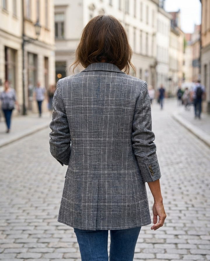 Eshania – Elegante Jacke Mit Karomuster