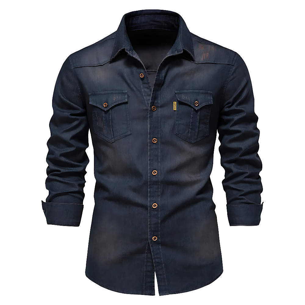 Nathanial – Baumwoll Jeans Hemd