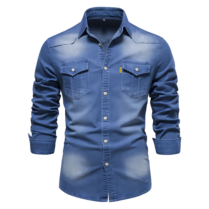 Nathanial – Baumwoll Jeans Hemd
