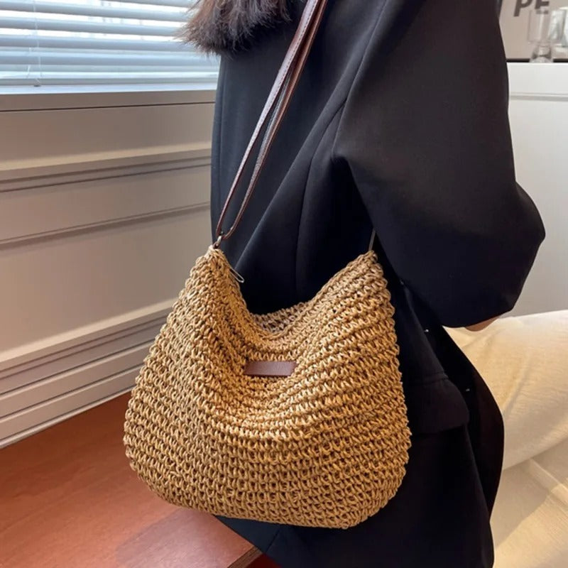 Tatienne – Stroh Umhänge Tasche