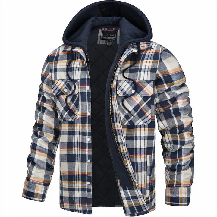 Nadav - Elegante Warme Kapuzen Jacke Mit Langen Ärmeln Und Knöpfen
