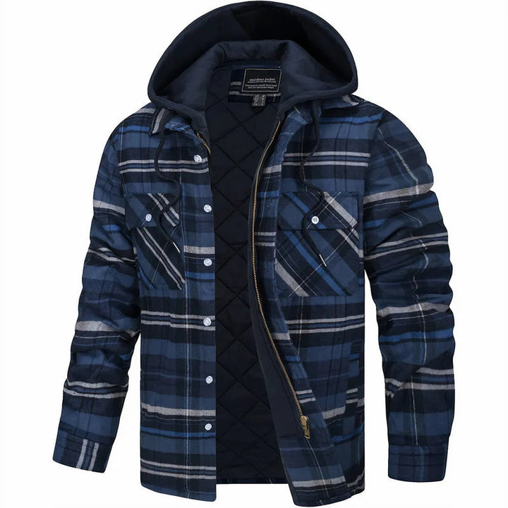 Nadav - Elegante Warme Kapuzen Jacke Mit Langen Ärmeln Und Knöpfen