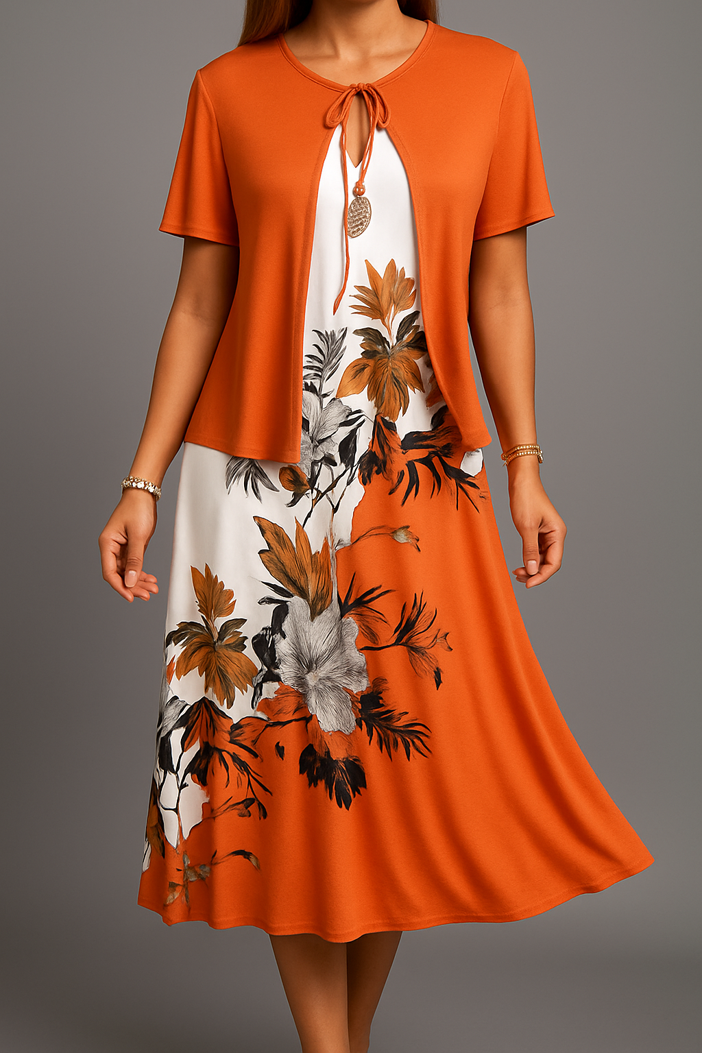 Isadora - Elegantes Midi Kleid Aus Jersey Im Bohemian Stil